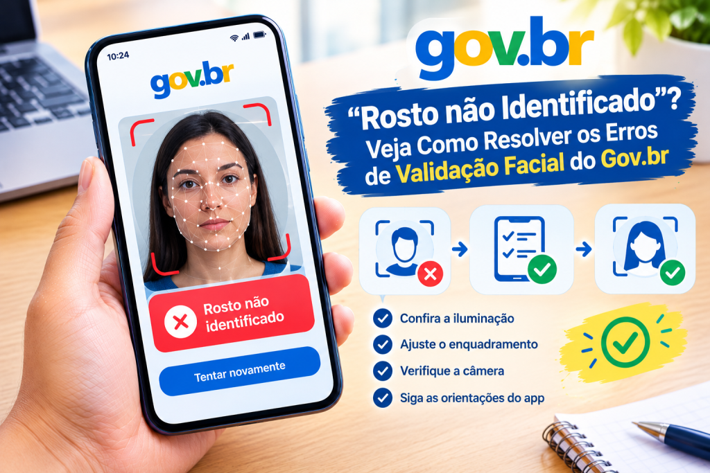 Rosto não identificado Veja como resolver os erros de validação facial do Gov.br